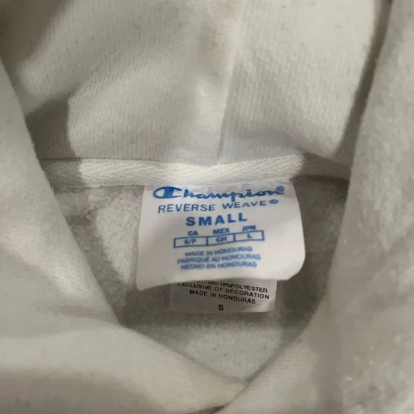 Champion White Hoodie Big Patch - Picture 4 of 4